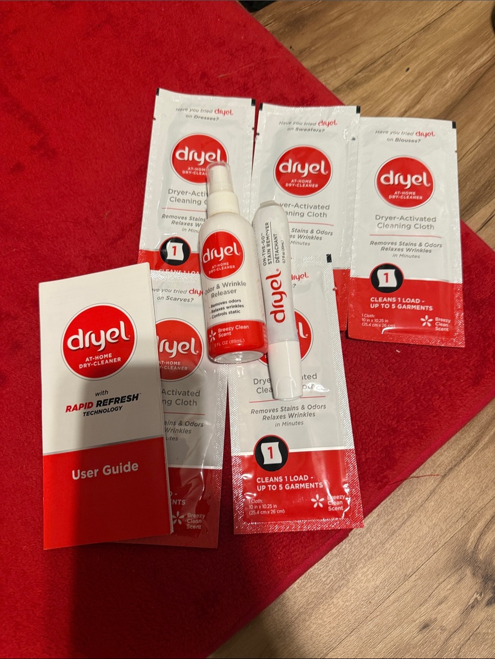 Rye Dryel At-Home Dry Cleaner Kit in Red and White